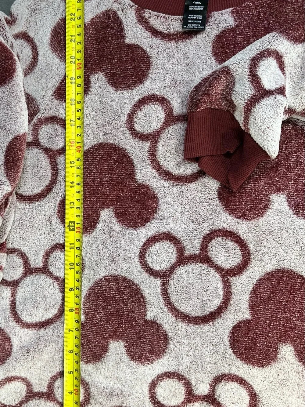 Disney Mickey Mouse Fleece Jogger Pajama Lounge Set Burgundy Size Large - Picture 10 of 15